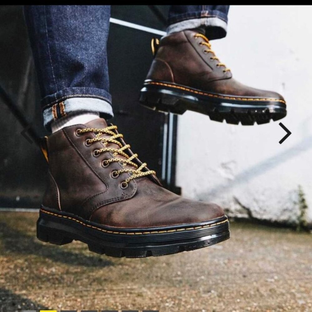 NEW Dr Martens Doc's DM's Doc men's 8 dark brown leather Bonny Crazy Horse boots